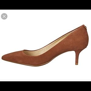 MK Tan Suede Flex Kitten Heels
